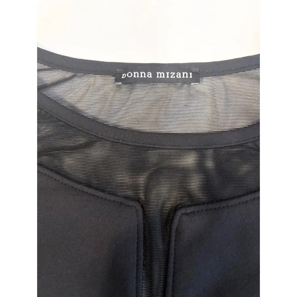 Donna Mizani Black Mesh Panel Bodycon Midi Dress Long Sleeve Cut Out Womens - Picture 5 of 10